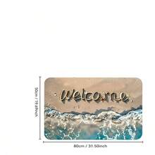 1pc Summer Beach Vacation Style Gold Diamond Velvet Rug, Comfortable & Durable, Balcony Hallway Decor Carpet, Entryway Bedroom Kitchen Doormat, Home Essential - Multicolor - View 4