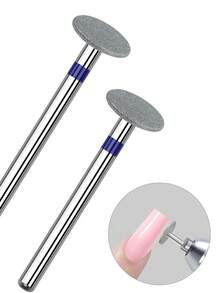 2pcs Tungsten Carbide Nail Drill Bit Set Blue Grinding Nail File Head Milling Cutter Nail Art Tool Accessories - Multicolor - View 3