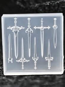 Beautizon Nailartlab Various Long And Short Carved Sword/Saber/Sword Hilt Silicone Molds And Tassel Butterfly, Key, Crescent Moon, Scissor, Snowflake, Vine Pattern Silicone Molds, Dark Vintage Style Embossed Mold Decorative Accessories, Zero Damage Demolding, Delicate And Three-Dimensional Texture, Essential Supplies For Nail Salons - Multicolor - View 2