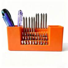 50-Slot Heavy-Duty Plastic Screwdriver Bit Organizer With Hexagonal Top & Tower Storage - Wall-Mountable Drill Bit Case For 6.35mm/2.5" Bits, Plastic Desk Organizer For Tool Storage And Repair Station, Hanging Tool Rack - View 2