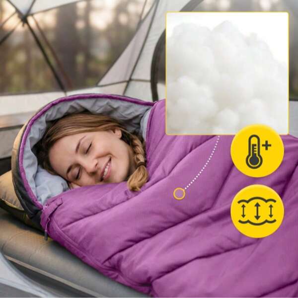 Lightweight 2-In-1 Hiking & Travel Sleeping Bag, Multi-Color With Hood Option