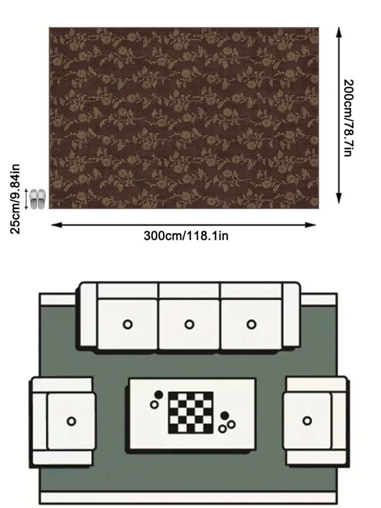 1pc French Classical Light Luxury Fresh Floral Print - Rectangular Soft Faux Cashmere Machine Washable Area Rug, Suitable For Living Room, Bedroom, Entryway, Bathroom, Hallway, Patio, Kitchen, Indoor/Outdoor, All Season Large Size Floor Mat, Home Decor - Multicolor - View 12