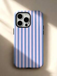 1pc Minimalist Artistic Colorful Striped Pattern 2-In-1 Film Hard Phone Case Full Coverage Compatible With Samsung/ 11/12/13/14/15/16/17 Pro Max - Multicolor - View 1