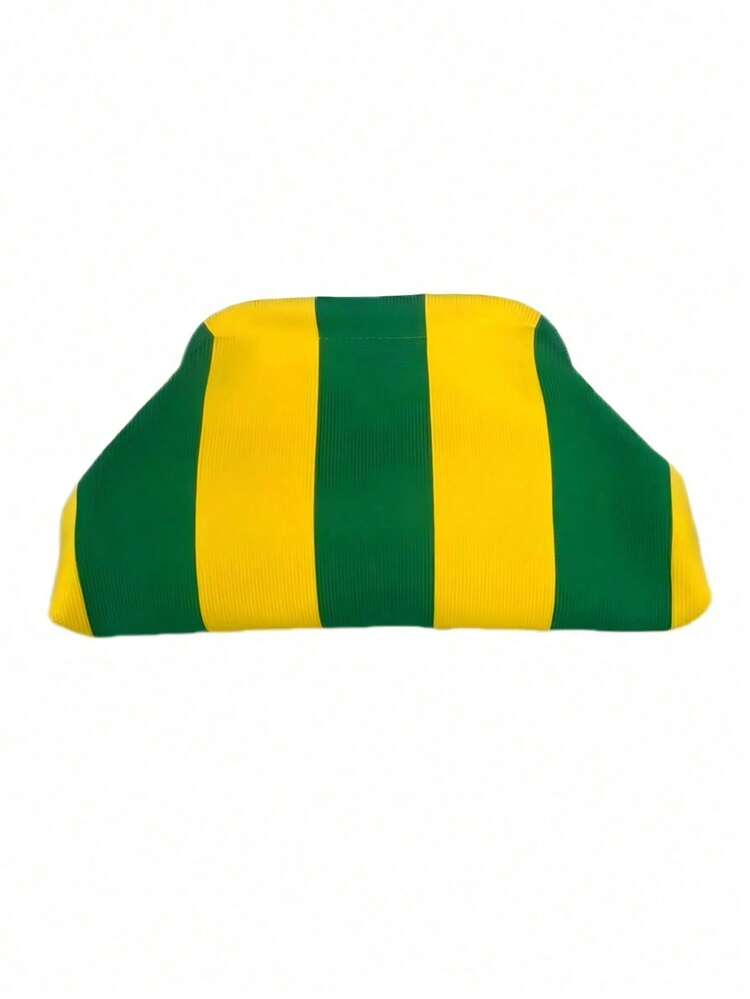 Bolso de Mano Retro Vintage a Rayas Estilo Clásico para Vacaciones - Verde - Añade 2