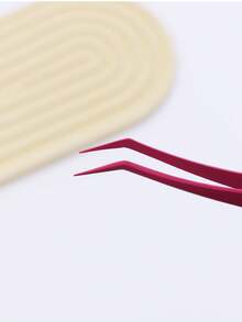 1/2 Rose Red Eyelash Tweezers, Professional Eyelash Extension Tweezers, Multiple Colors Available, Essential Beauty Tool For DIY Cluster Eyelash Makeup - Hot Pink - View 2