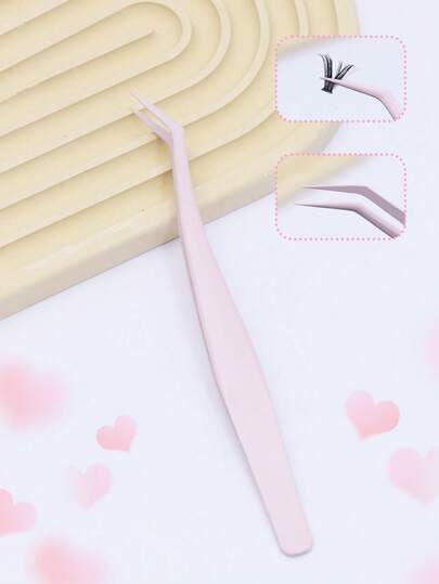 1/2 Light Pink Eyelash Extension Tweezers Professional Eyelash Extension Tweezers Multi-Color Options DIY Cluster False Eyelashes Makeup Essential Beauty Tool