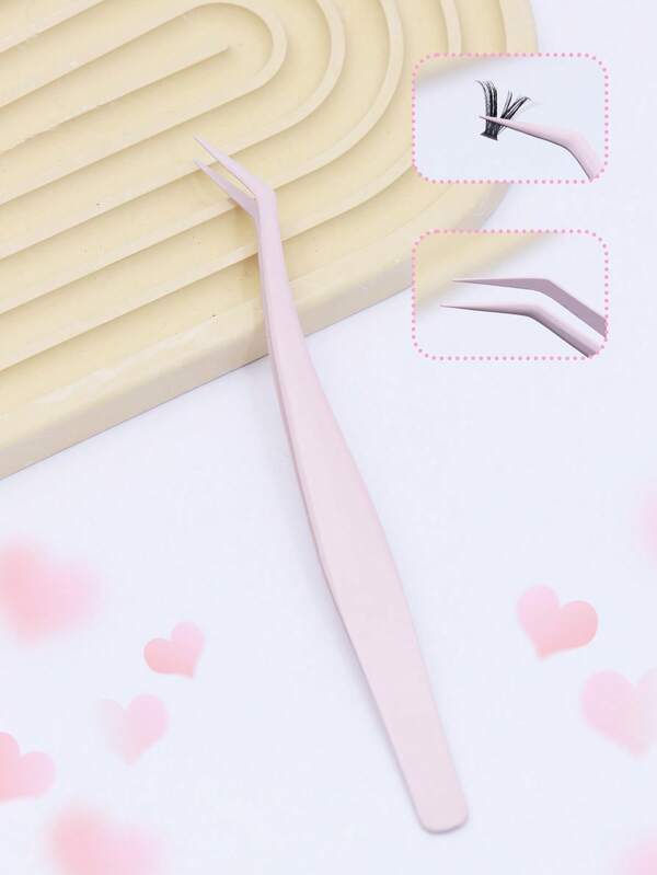 1/2 Light Pink Eyelash Extension Tweezers Professional Eyelash Extension Tweezers Multi-Color Options DIY Cluster False Eyelashes Makeup Essential Beauty Tool
