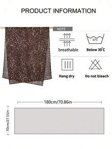 1 pieza Bufanda larga de mujer con estampado de bloques de color y textura de mármol, bufanda larga ligera y versátil de moda para el verano, pañuelo de protección solar musulmán, estilo bohemio, adecuado para uso diario en todas las estaciones - Multicolor - Ver 9