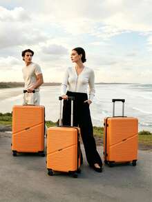 3 Pieces Set, ABS Luggage, Silent Universal Wheels, Thickened Waterproof And Wear-Resistant, Suitable For Short-Term Business Trips, Long-Distance Travel, Student Dorm Life And Other Travel Scenarios. - Multicolor - View 2