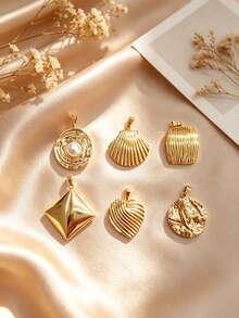 Multi-Style Ins Beach Vacation Style Multi-Piece Combination DIY Stainless Steel Pendant, Freely Combinable, Skin-Friendly And Sweat-Resistant Stainless Steel Material, Graduation Season Island Travel Sister Pair Commemorative Small Gift, Valentine's Day Mother's Day Christmas Holiday Set Gift Jewelry - Multicolor - View 2