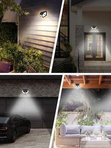 Outdoor Solar Wall Light 100 LED 4-Sided Motion Sensor Waterproof, Pick Your Style For Garden Patio Fence Decor - Solar-powered 100 LED Wall Light - View 2