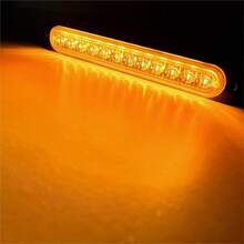 12 LED Truck Side Light Bars 12-24V Constant Bright Amber Yellow Indicator Lights Clear Lens Universal For Pickup Truck Trailer RV Van Lorry Offroad Lamps 2 Packs - 12 LED - View 3