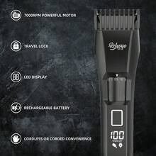 Beard Trimmer For Men Adjustable: Professional Cordless Trimmer With 20-Length Dial – Waterproof Hair Clippers W/Stainless Steel Blades For Beard, Mustache & Face Grooming – Gifts For Dad & Him - Black - View 7