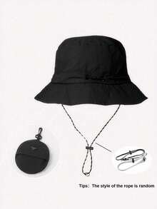 1 buah Topi Ember Tahan Air, Desain Satu Bagian, Dapat Dilipat untuk Penyimpanan, Ringan dan Cepat Kering, Topi Pelindung Matahari untuk Wanita, Perjalanan Luar Ruangan, Pantai, dan Kembali ke Sekolah - A - View 12