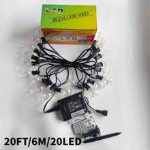 戶外太陽能串燈附遙控器,LED防碎燈泡太陽能燈,可調光懸掛燈,適用戶外後院派對、露營、涼亭、戶外裝飾、花園裝飾、房間裝飾,萬聖節,1200mAh - 太陽能款 - 查看 13
