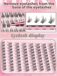 Eimny 300pcs DIY Eyelash Extension Kit, 30 Rows C Curl 3D Natural False Eyelashes With Adhesive, Sealer, Tweezers, 3 Brushes, Large Capacity Reusable, Skin-Friendly Waterproof Formula, Suitable For Beginners, Single Cluster Eyelash Set For Daily And Travel Makeup - Multicolor - View 5