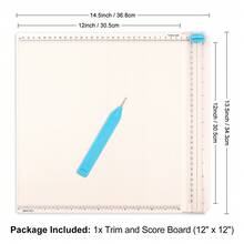 Paper Trimmer Scoring Board, Craft Cutter 12X12 Inch, Cutter Scoring Tool With Folding Folding & Scorer,For Making Scrapbooking Gift Card, Photo Coupon, Label, Cardstock - A - View 11