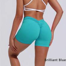 DIAS FIT JOY High Waist Butt Lifting Sports Shorts, Women's Nylon Yoga Shorts, Workout And Fitness Sports Pants - 亮藍色 - 查看 1