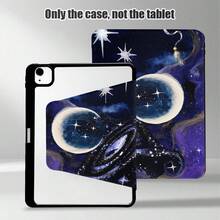 1件式翻蓋桌面保護殼，附筆槽，月亮星星行星圖案，360度旋轉支架，內建筆槽，相容於 Honor 8/9/10/X8/X8A/X9/X8Pro/X9Pro、MatePad SE 11吋/MatePad 11吋/11.5吋、MatePad Pro、Apple 10代/11代 2025 (A16) - 款式5 - 查看 6