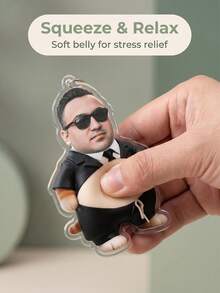 Custom Photo Big Belly Acrylic Keychain, Personalized Soft Cute Squeeze Stress Relief Pendant, Custom Face Keychain, Squeeze Stress Relief Keychain, Fun Bag Charm, Customized Gift For Friends, Fan Merchandise, Cute Cartoon Keychain, Custom Portrait Pendant, Unique Holiday Gift, Creative Fun Gift For Friends - Multicolor - View 2