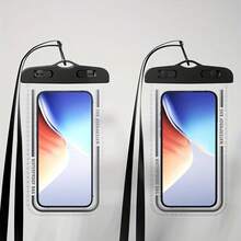 2個セット ユニバーサル防水携帯電話ポーチ（ストラップ払ういき、耐水性）<wbr>プラスチックCa, 17/16/15/14/13 Pro Max Plus水の中ででもタッチ操作がスムーズに反応するし、落下防止用ヘッドギアけストラップ払いき、水で泳ぐ・シュノーケリング・サーフィン・ラフティング・海水浴・海辺旅行・水中撮影などさまざまなウォータースポーツに最适。 - ブラック+ピンク - チェックする 3