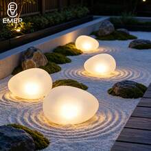 Luz Solar LED de Piedra Adoquinada, Lámpara de Paisaje Exterior Impermeable con Forma de Huevo para Césped, Camino, Piscina, Decoración de Jardín, Uso Interior & Exterior - Lámpara de piedra - Ver 6