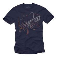 Camiseta de Guitarra para Hombres con Estampado de Música Genial y Estampado Gráfico de Guitarra, Regalo Perfecto para Guitarristas, Músicos y Amantes de la Música S-5XL - Negro - Ver 3