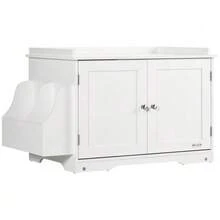 Cat Furniture/Litter Box With Adjustable Divider And Magnetic Doors, White, 86 X 48 X 52 Cm, For An Elegant Interior. - one-size - View 1