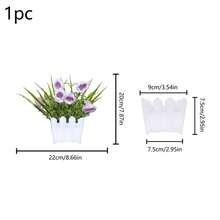 1pc 7.8inch(H) Artificial Flower Pot Home Living Room Bedroom Bathroom Dining Room Tabletop Decor Wedding Party Scene Decoration - Multicolor - View 19