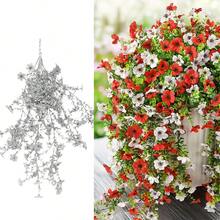 2/4pcs Artificial Silk Morning Glory With Holly Leaves, UV-Resistant, Lifelike Hanging Floral, Suitable For Outdoor Decoration In Spring And Summer, Artificial Hanging Flowers For Wedding, Home, Office, Garden, Birthday, Anniversary, Holiday, Graduation Ceremony (Rose Red) - Multicolor - View 23