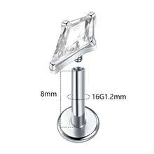 SWANJO 1pc Titanium Zirconia Stud Earrings Ear Tragus Helix Daith Piercing Body Jewelry - TC140 - View 3