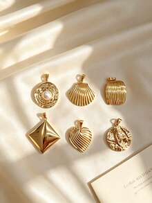 Multi-Style Ins Beach Vacation Style Multi-Piece Combination DIY Stainless Steel Pendant, Freely Combinable, Skin-Friendly And Sweat-Resistant Stainless Steel Material, Graduation Season Island Travel Sister Pair Commemorative Small Gift, Valentine's Day Mother's Day Christmas Holiday Set Gift Jewelry - Multicolor - View 3