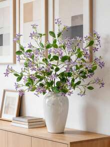 1pc Artificial Jasmine Trachelospermum, High-Grade Faux Flower. Decorative Ornament For Living Room, Dining Table, Entryway And Bedroom Home Soft Furnishings. Suitable For Hotels, Homestays, Gardens, Parties And Holiday Decorations. - Multicolor - View 4