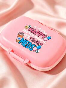 Portable Pill Box With Cute Pill Pattern Print, Moisture-Proof Medicine Organizer, Compartmentalized Travel Pill Storage Box, Daily Small Pill Box Suitable For Pockets Or Handbags, Reusable Unisex Medicine Storage Box, Pill Planner, Daily Carry Small Pill Box For Storing Vitamins, Medications And Nutritional Supplements, Travel Essential Accessory - Multicolor - View 10