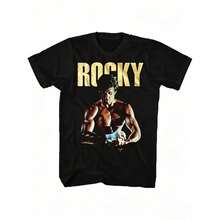 Men's Rocky Balboa Graphic T-Shirt: Featuring A Classic Design Inspired By Rocky Balboa And Creed, This Black T-Shirt With White Text Is Perfect For Casual Wear Year-Round. - 灰色 - 查看 4