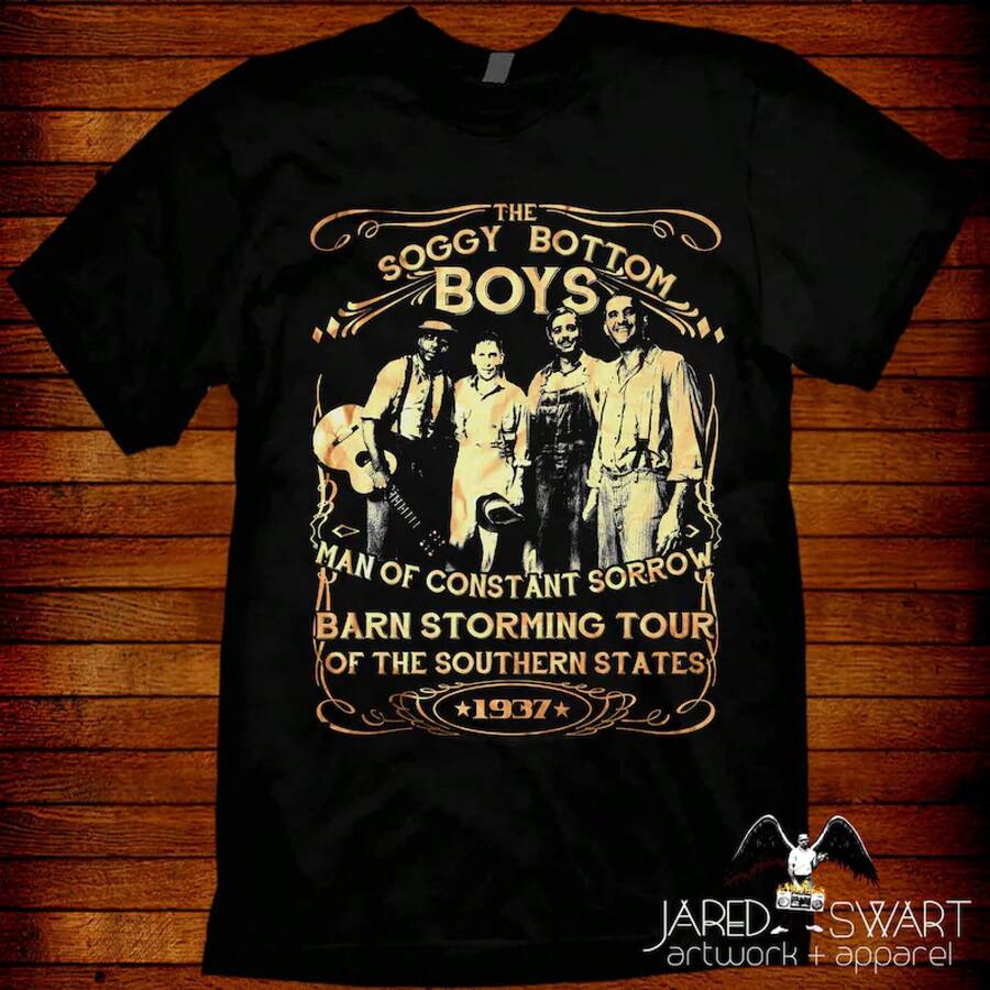 Camiseta de Soggy Bottom Boys: Oh Brother, Where Art Thou, inspirada en el Pop Art - Negro - Ver 1