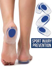 Heel Pain Relief Pads Fit Soft Silicone Insoles Men And Women Heel Cup Plantar Insole At Gym For Women High Heels Pumps And Sneakers Shoes For Daily Outdoor Sport Travel Household Office School Essential Accessory Foot Care Tool - Multicolor - View 2