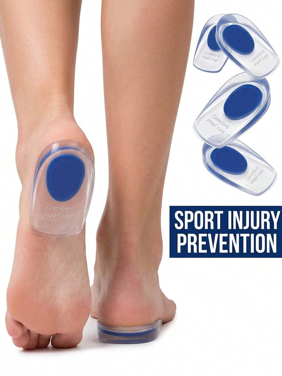 Heel Pain Relief Pads Fit Soft Silicone Insoles Men And Women Heel Cup Plantar Insole At Gym For Women High Heels Pumps And Sneakers Shoes For Daily Outdoor Sport Travel Household Office School Essential Accessory Foot Care Tool