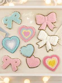 Strong Adhesive Heart-Shaped Self-Adhesive Embroidery Patch, Shiny Embroidery Patch, Suitable For Teenagers, Can Quickly Decorate Jackets, Hats, Towels, Bags, Jeans, Backpacks, Coats, Essential Accessory For DIY Clothing Accessories And Home Decor - Embroidery Patch - View 2