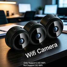 Miniature Mini Camera, Home Security Camera, Portable Hidden Camera, HD 1080p Smart Mini Camera, HD Night Vision Wireless WiFi Camera, Only Supports 2.4G Network, Remote Monitoring, SD Card Expandable Memory, Indoor HD Network Monitor, USB Powered Home Camera, Suitable For Home, Office And Other Scenarios, Meets Various Needs, 24-Hour Peace Of Mind Online - Black - View 2