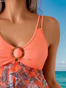 yonghongmaoyi1 Swim Lushoire Set de 2 piezas de bikini maduro para vacaciones en la playa, de caliente para primavera/verano - verde menta - Ver 10