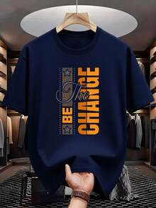 Camiseta Be The Change Crew| Gráficos de Tipografía Vintage| Declaración Diaria| Estilo Urbano Atemporal - Gris - Ver 1