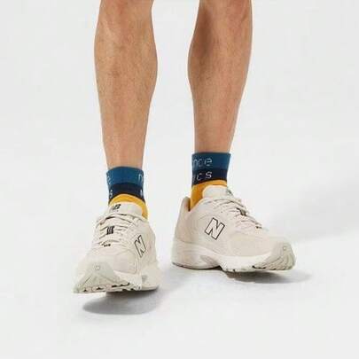 New Balance 530 D 寬版奶油白網布低筒復古運動休閒鞋，吸震軟底透氣中性慢跑訓練鞋，適合日常城市通勤