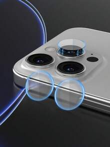 1 Set Compatible With Apple 16e 16Promax 16Pro 16 16plus 15 15Pro 15plus 13Promax 13Pro 14Promax 14Pro 14 14plus Large Arc Split Lens Film 3D High Transparency Glass 15Promax Lens Film - Clear - View 10