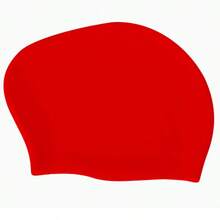 Plus Size Silicone Swim Cap For Women With Long Hair, Full Coverage, Waterproof, Comfortable, Non-Tight, Solid Color Swimming Cap - 彩色 - 查看 12