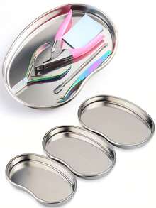 1pc Stainless Steel Storage Tray - Available In 3 Sizes For Storing And Disinfecting Tattoo Tools, Nail Salon Tools And Accessories, And Home Desktop Organizers. - Silver - View 8