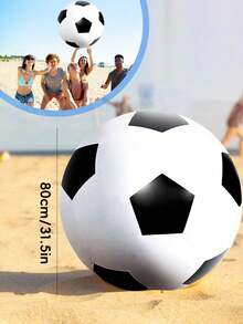 Summer Outdoor Giant Inflatable Soccer Ball, Thickened Durable PVC Beach Float Ball, Leak-Proof And Pressure-Resistant, Suitable For Adults Beach, Swimming Pool And Backyard Group Gatherings Leisure Games - Multicolor - View 14