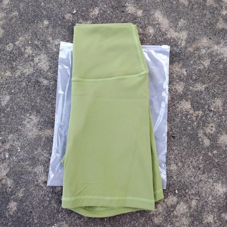 Solid Color Women's Fitness Sports High Waist Yoga Short Leg Cycling Full Body Workout Jog Squat Proof Inner Pocket - 芥末黃 - 查看 1