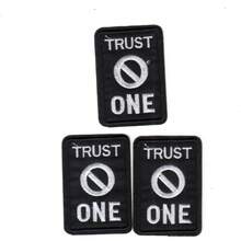 Trust One Pattern Iron-On Embroidery Patch - Fun Design - Easy To Sew Or Iron, Durable Fabric Badge, Suitable For Personalized Jackets, Bags, DIY Crafts And More - Ironing Style - View 4