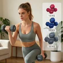 Premium Hex Dumbbell Set With Organizer Rack - 1kg, 2kg, 3kg Pair Set - Soft Touch Non-Slip Grip For Strength Training & Toning - Space Saving Design - 1kg, 2kg, 3kg - View 3